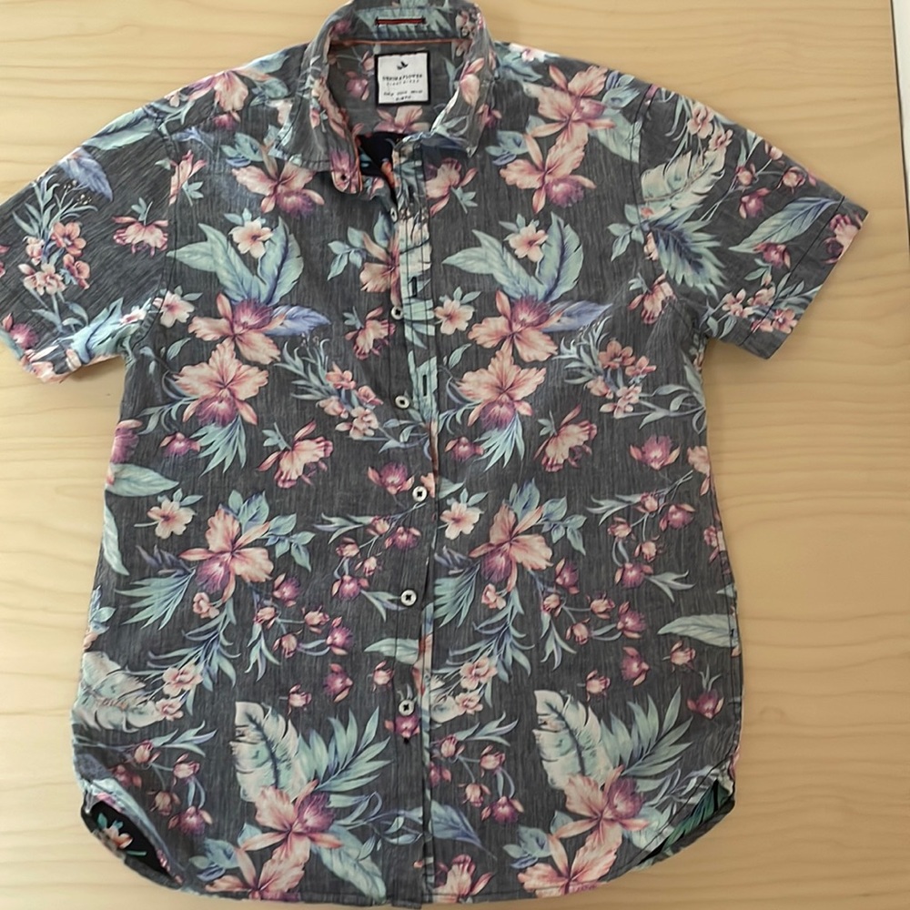Denim & Flower | Faded floral print shirt | Men’s size: M